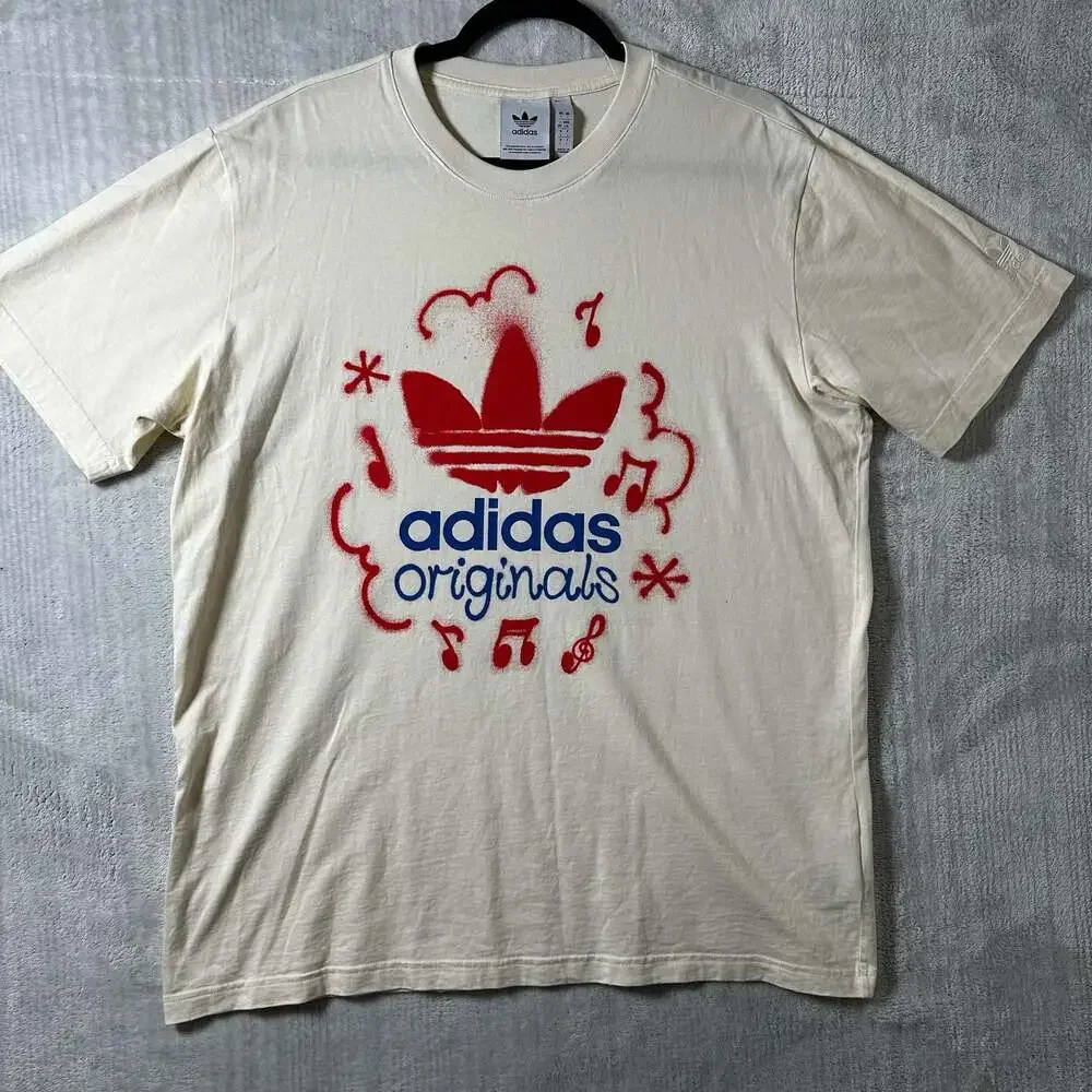 Adidas Originals Men's Trefoil Music Notes Graphic Crew Neck T-Shirt